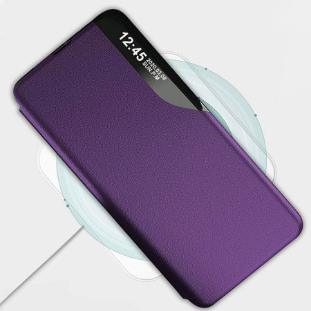 Husa Flip din Piele compatibila cu Samsung Galaxy S22, HTPMAG,E-Fold,  Purple