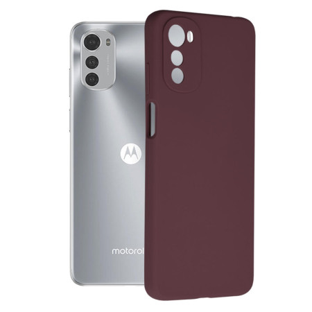 Husa Soft Edge compatibila cu Motorola Moto E32, Antiamprenta, Interior Microfibra, Camera Extra Pro, Violet
