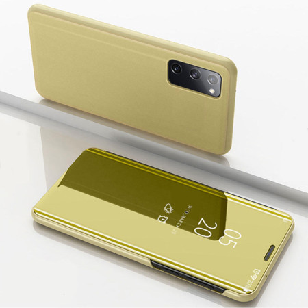 Husa Clear View compatibila Samsung Galaxy M51, Gold