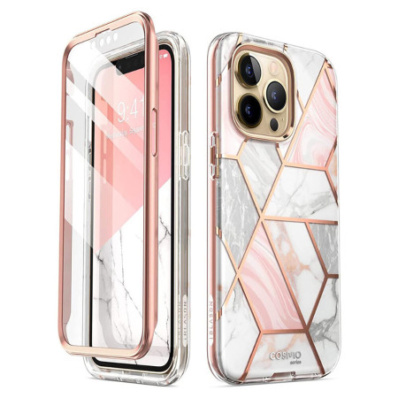 Husa Cosmo compatibila cu iPhone 13 Pro Max, cu folie inclusa,360, Marble