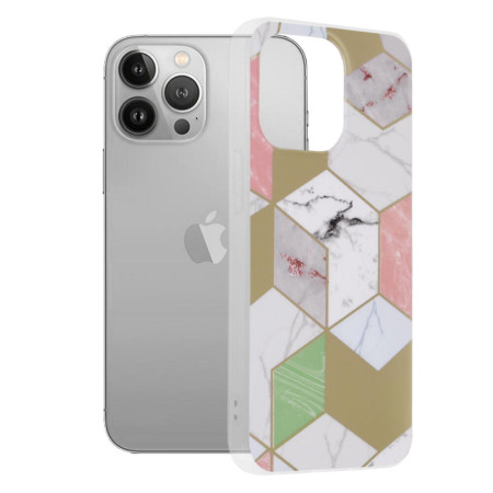 Husa compatibila cu iPhone 13 Pro, Abstract Marble, Hex Fashion, Mov