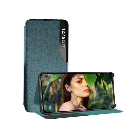 Husa compatibila cu Samsung Galaxy S23 Ultra, Magnetica, Vizualizare Stand, Verde Inchis