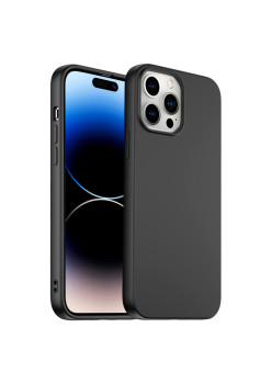 Husa PremiumCell compatibila cu Apple Iphone 14 Pro, Matte Efect, Microfibra, Camera Ultra Safe, Negru