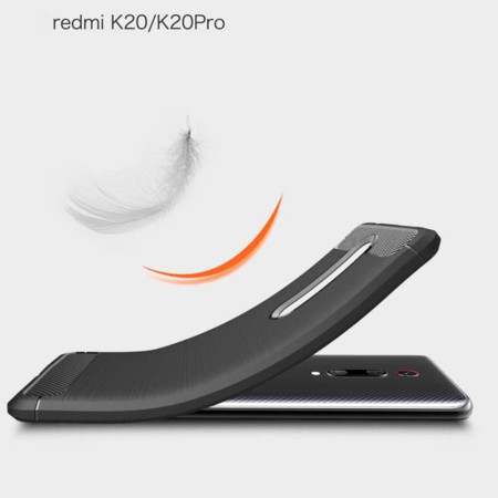 Husa de telefon Carbon Premium Protect , Xiaomi Redmi K20 / K20 Pro, 6 nivele de protectie, Finisaj metalic, Slim, Negru