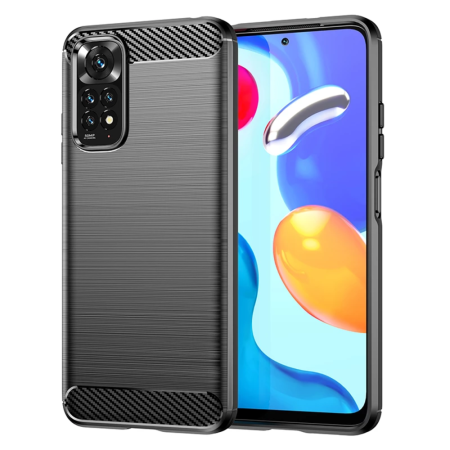 Husa compatibila cu Xiaomi Redmi Note 11 / Note 11S TPU Carbon, Negru