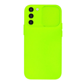 Husa protectie spate si camera foto compatibila cu Samsung Galaxy S22 Plus, Privacy CamShield, Microfibra, Lime