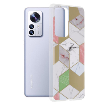 Husa compatibila cu Xiaomi 12 Pro, Abstract Marble, Hex Fashion, Mov