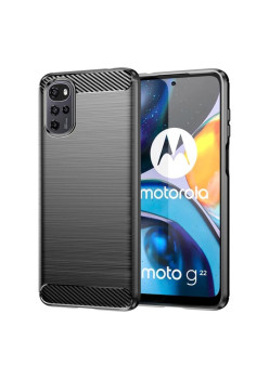 Husa compatibila cu Motorola Moto G22 TPU Ultra Protect Slim Anti-Soc, Fibra de Carbon, Negru