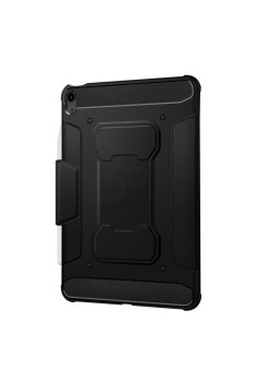 Husa Carbon Fiber Book compatibila cu Apple iPad Air 4 2020, Inchidere Magnetica, Armor HTPMAG, Black