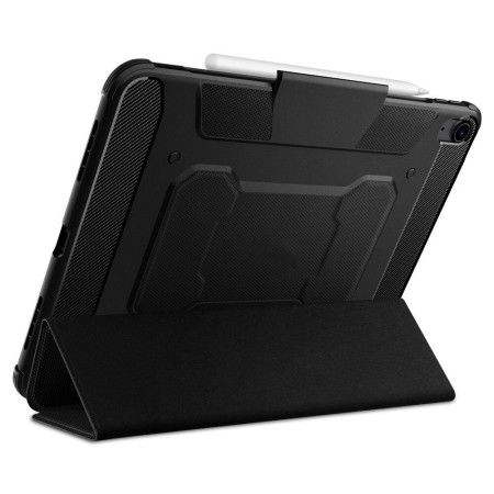 Husa Carbon Fiber Book compatibila cu Apple iPad Air 4 2020, Inchidere Magnetica, Armor HTPMAG, Black