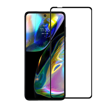 Folie sticla securizata compatibila cu Motorola Moto G82, CFP1, Case Friendly, Full Glue, Lipire Completa, 9H, BRO, Negru