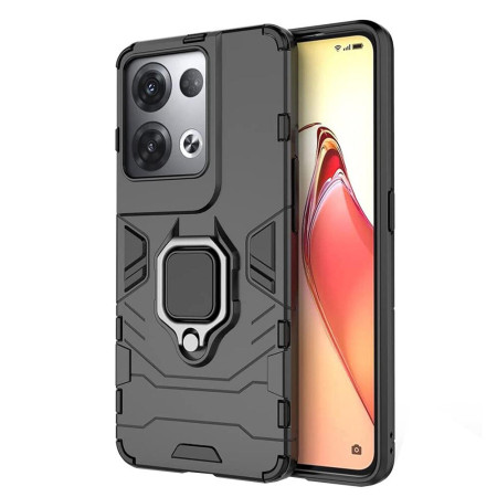 Husa compatibila cu Oppo Reno 8 Pro Armor Rugget Ring, Top G, Negru