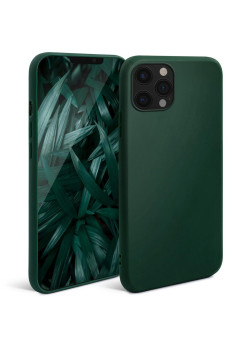 Husa pentru telefon, Moozy, pentru Apple iPhone 12 / 12 Pro, Verde inchis, Silicon