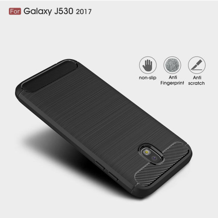 Husa Premium Carbon Armour Protection, Ultra Slim pentru Samsung Galaxy J5 2017, Black