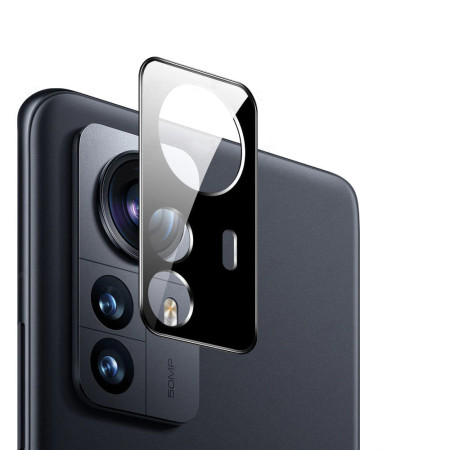 Folie camera foto compatibila cu Xiaomi 12, Silk HD Securizata, Full Clear, Anti Uzura si Zgarieturi, 0,2 mm, Negru
