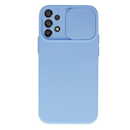 Husa protectie spate si camera foto compatibila cu Samsung Galaxy A52, Privacy CamShield, Interior Microfibra, Albastru Deschis