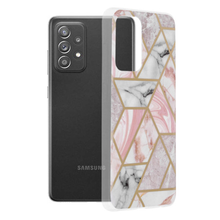 Husa compatibila cu Samsung Galaxy A52, Abstract Marble, Hex Fashion, Pink