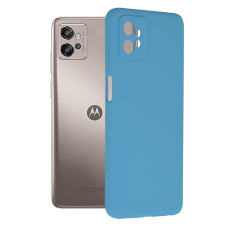 Husa Soft Edge compatibila cu Motorola Moto G32, Antiamprenta, Interior Microfibra, Camera Extra Pro, Albastru