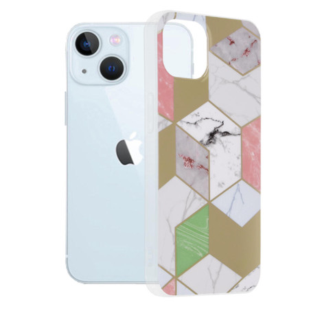 Husa compatibila cu iPhone 13, Abstract Marble, Hex Fashion, Mov