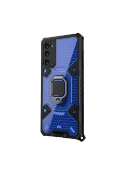 Husa compatibila cu Samsung Galaxy S20 FE, Ring (Inel si Magnet integrat) Honeycomb Armor, HTP®, Blue