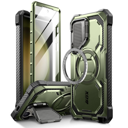 Husa pentru Samsung Galaxy S24 Ultra + Folie, I-Blason Armorbox MagSafe, Guldan