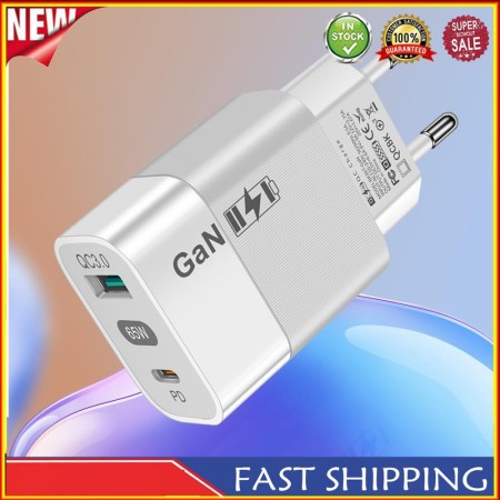 Incarcator Priza GaN, USB, Type-C, 65W - Techsuit (CHPD131) - White