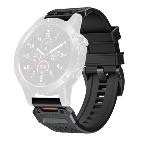 Curea pentru Garmin Fenix 5/5 Plus 6/6 Pro/7/Forerunner 935/945/Approach S60 - Techsuit Watchband QuickFit 22mm (W068) - Black