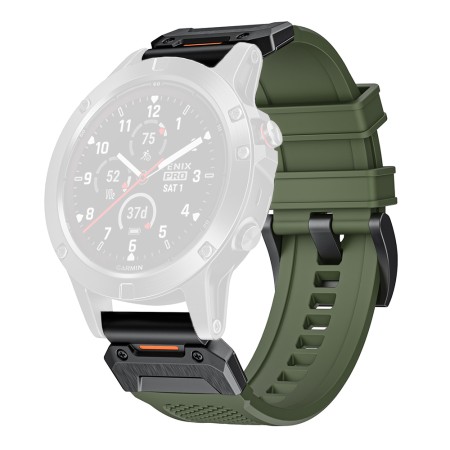 Curea pentru Garmin Fenix 5/5 Plus 6/6 Pro/7/Forerunner 935/945/Approach S60 - Techsuit Watchband QuickFit 22mm (W068) - Green / Black