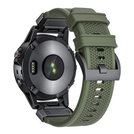 Curea pentru Garmin Fenix 5/5 Plus 6/6 Pro/7/Forerunner 935/945/Approach S60 - Techsuit Watchband QuickFit 22mm (W068) - Green / Black