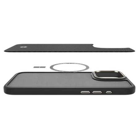 Husa pentru iPhone 16 Pro - Spigen Enzo Aramid - Black / Silver