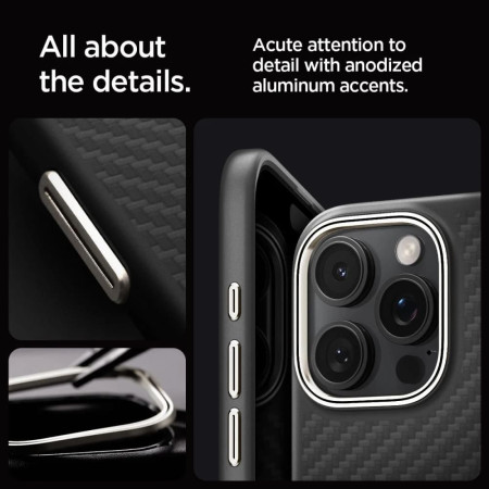 Husa pentru iPhone 16 Pro - Spigen Enzo Aramid - Black / Silver