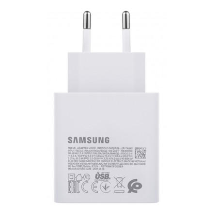 Incarcator Samsung Wall Charger TA865W, GP-PTU020SODWQ, Type-C, 65W, Alb