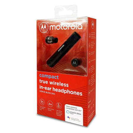 Casti bluetooth Motorola Verve Buds 300, Bluetooth 5.0, 10h Playtime, Compatibile cu asistentul vocal, Black