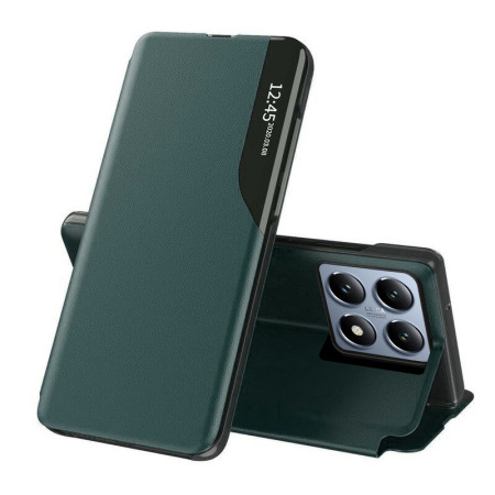 Husa Tip Carte pentru Xiaomi 14T Pro - Stand View - Piele Eco, Dark Green