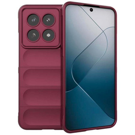 Husa Antisoc pentru Xiaomi 14T - Margini Anti-Alunecare - Shield - Bordeaux