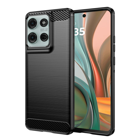 Husa Carbon pentru Motorola Moto G75, Tech Protects Anti-Soc, Black