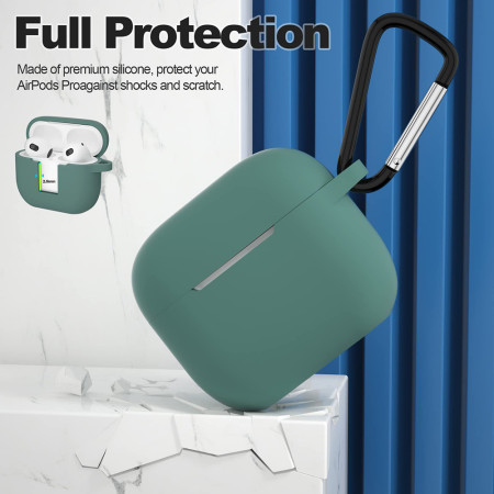 Husa de protectie compatibila Apple AirPods 3, Smooth Ultrathin Material, Dark Green