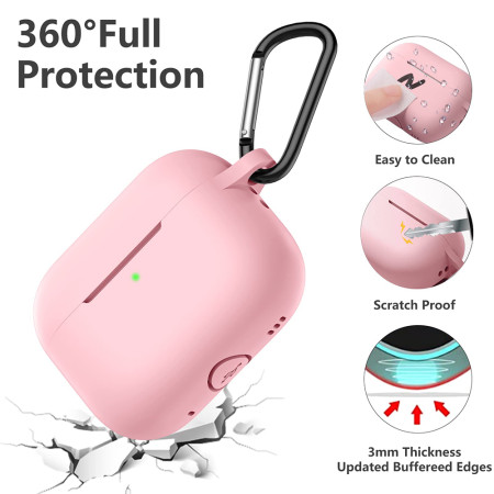 Husa de protectie compatibila Apple AirPods Pro 1 / 2, Smooth Ultrathin Material, Pink
