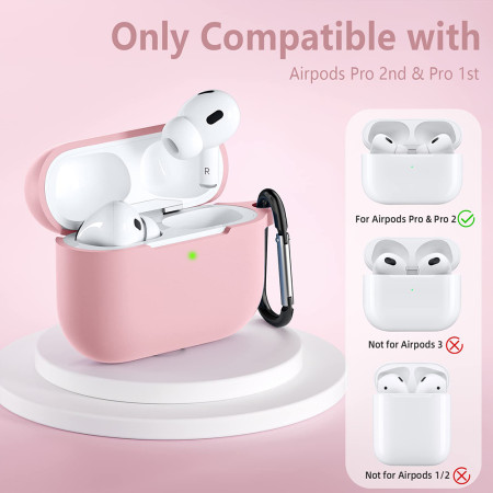 Husa de protectie compatibila Apple AirPods Pro 1 / 2, Smooth Ultrathin Material, Pink
