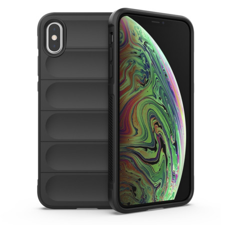 Husa pentru iPhone X / XS, Antisoc, Margini Striatii, Magic Shield, Black