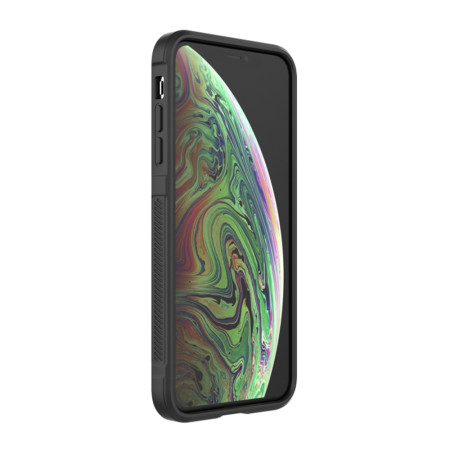 Husa pentru iPhone X / XS, Antisoc, Margini Striatii, Magic Shield, Black