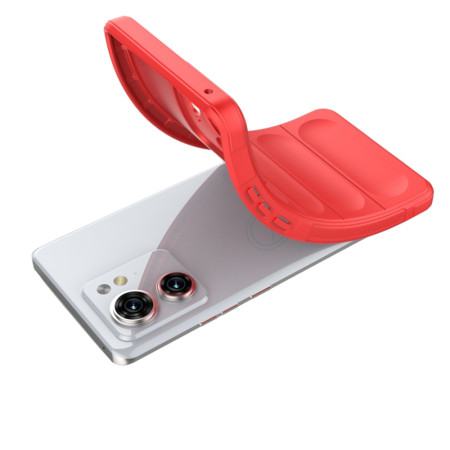 Husa pentru Motorola Edge 40 / Edge (2023), Antisoc, Margini Striatii, Design Minimalist, Red