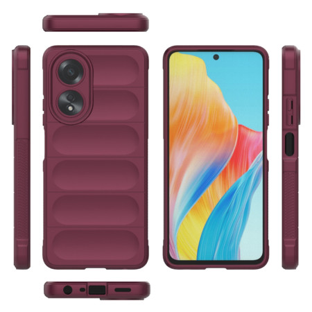 Husa pentru Oppo A58 4G, Antisoc, Margini Striatii, Design Minimalist, Bordeaux