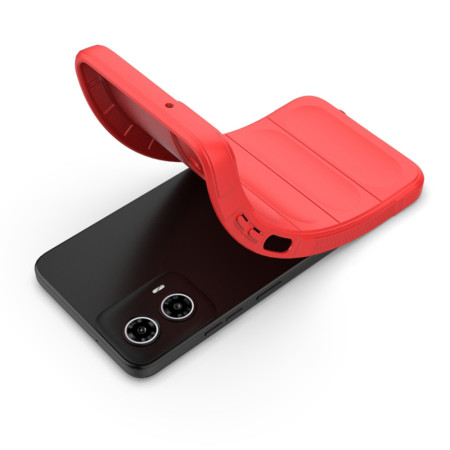 Husa pentru Motorola Moto G34, Antisoc, Margini Striatii, Design Minimalist, Red