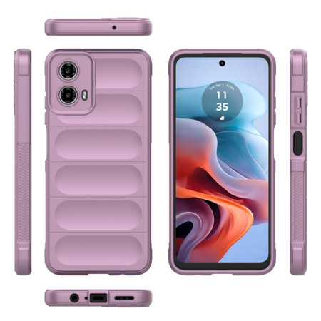 Husa pentru Motorola Moto G34, Antisoc, Margini Striatii, Design Minimalist, Purple