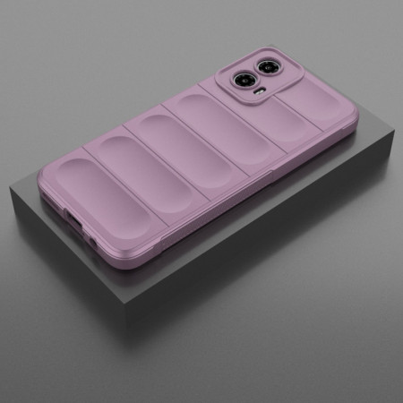 Husa pentru Motorola Moto G34, Antisoc, Margini Striatii, Design Minimalist, Purple