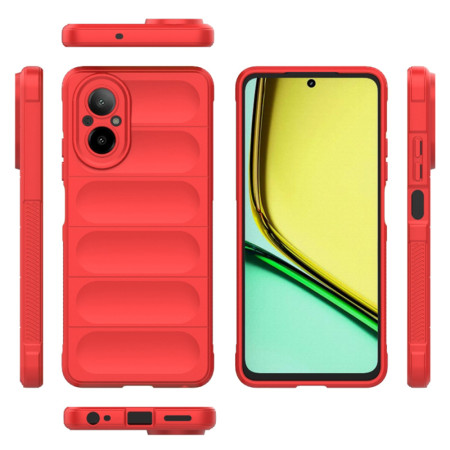 Husa pentru Realme C67, Antisoc, Margini Striatii, Design Minimalist, Red