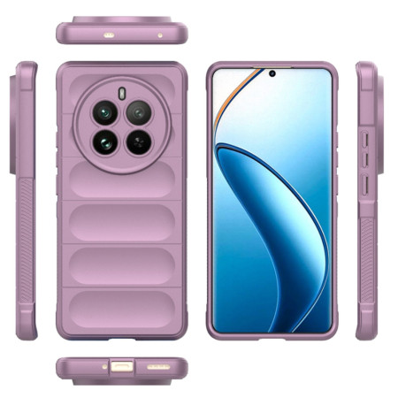 Husa pentru Realme 12 Pro / 12 Pro Plus, Antisoc, Margini cu Striatii, Design Minimalist, Purple