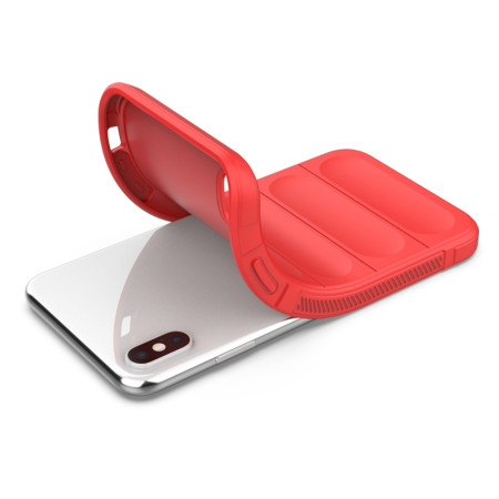 Husa pentru iPhone XS Max, Antisoc, Margini cu Striatii, Design Minimalist, Red