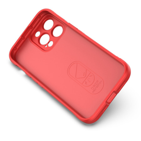 Husa pentru iPhone 14 Pro Max, Antisoc, Margini cu Striatii, Design Minimalist, Red